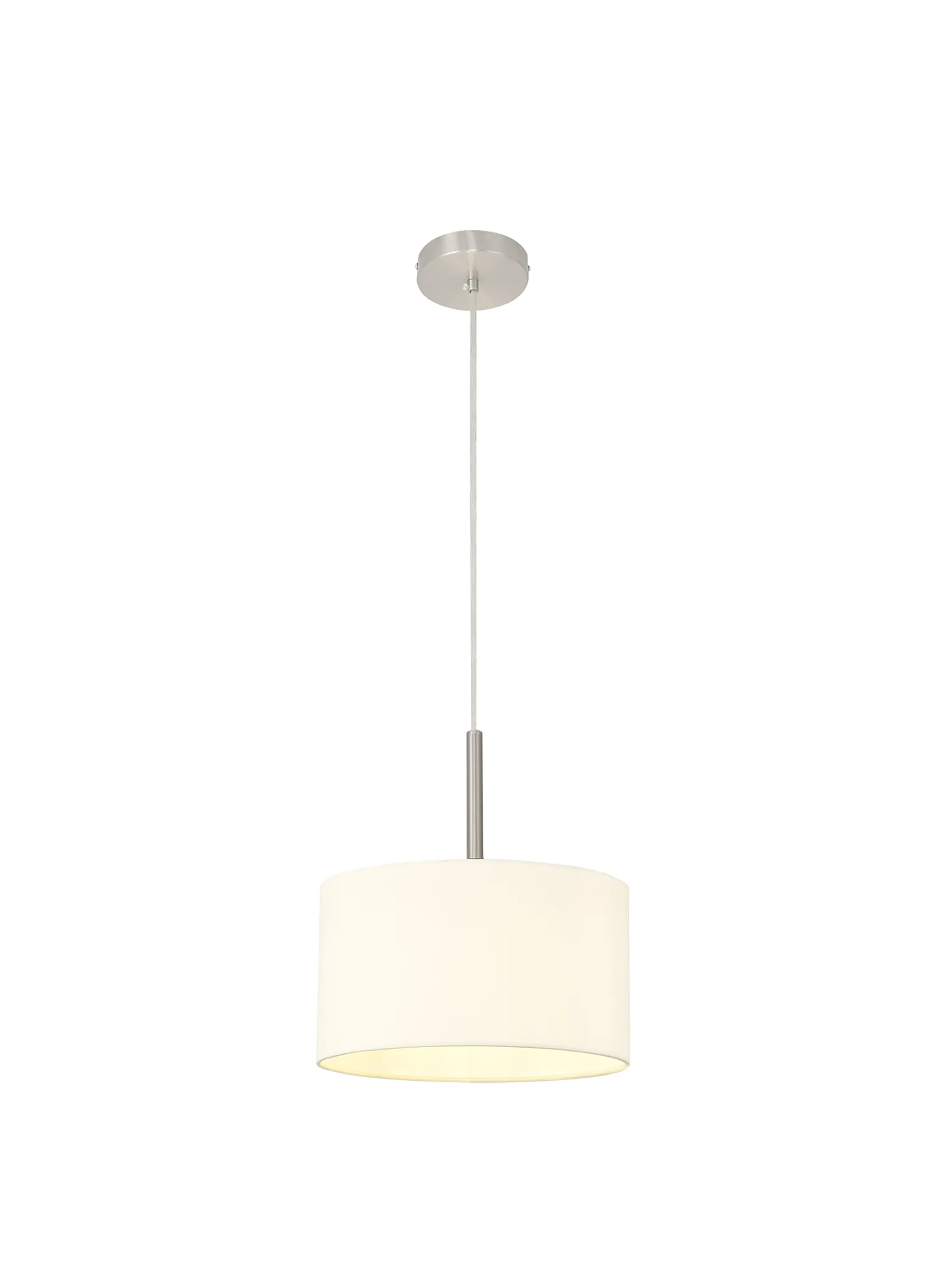 Baymont 30cm Pendant 1 Light Satin Nickel, Ivory Pearl DK0279  Deco Baymont SN IV